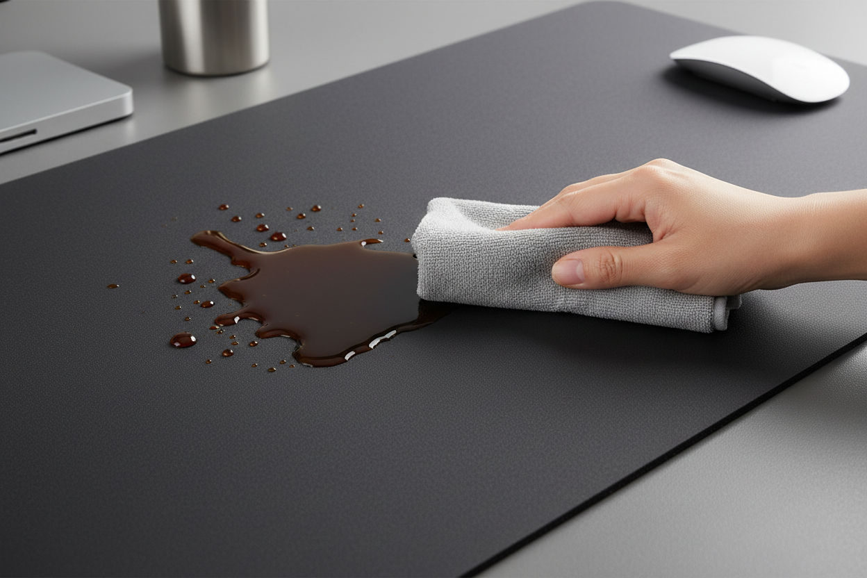 コーヒーをこぼしても拭き取れる表面